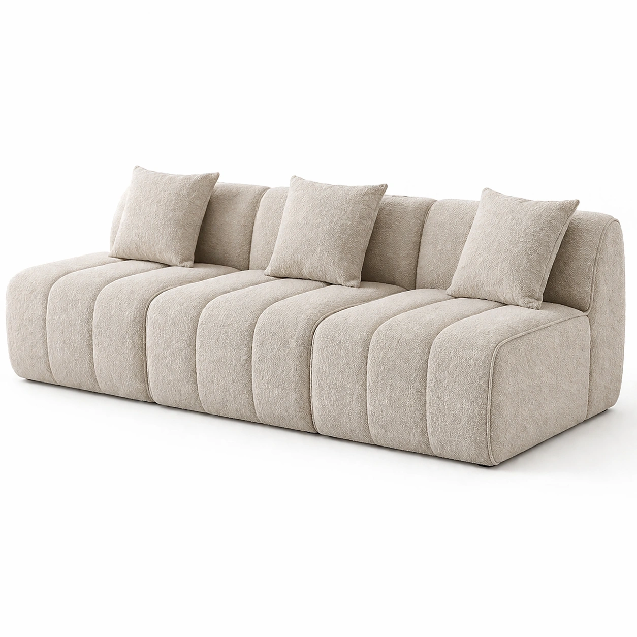Sofa modular breit gepolstert Weiss-Javellio