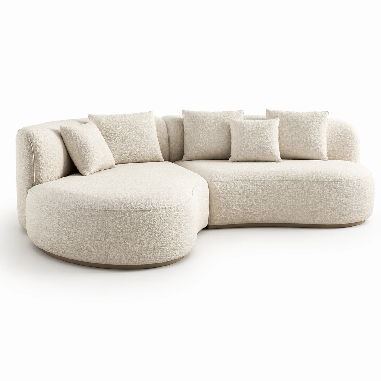 Ecksofa modern gross gepolstert Weiss-Javellio