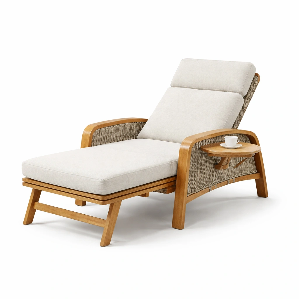 Relaxliege mit Holzrahmen-Lervino