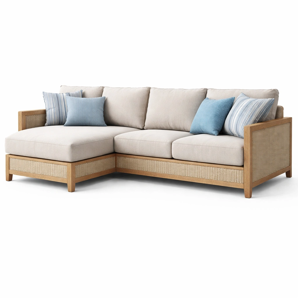 Ecksofa mit Holzrahmen und Stoffpolster-Lervino