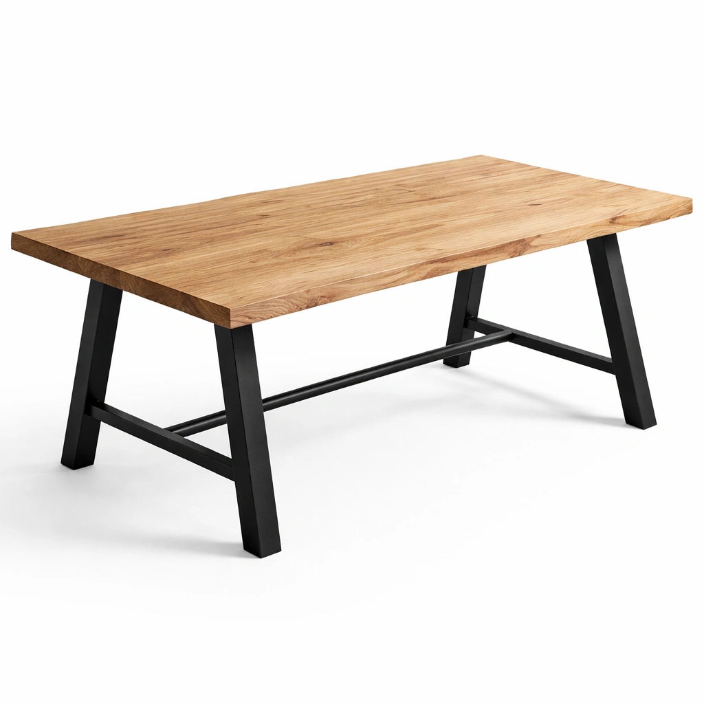 Esstisch mit Holzplatte und Metallbeinen-Lervino