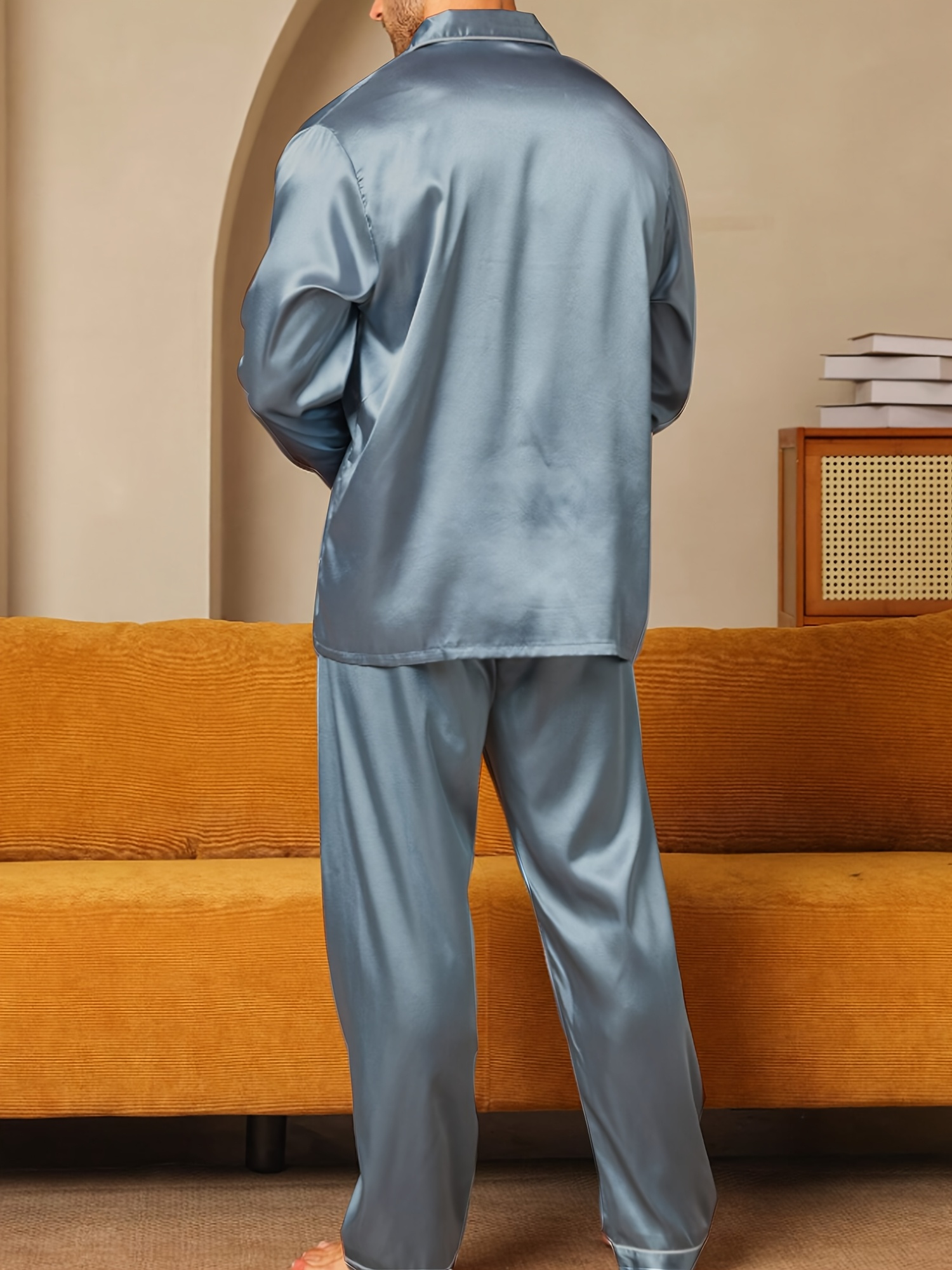 Men'S Solid Color Pajama Set