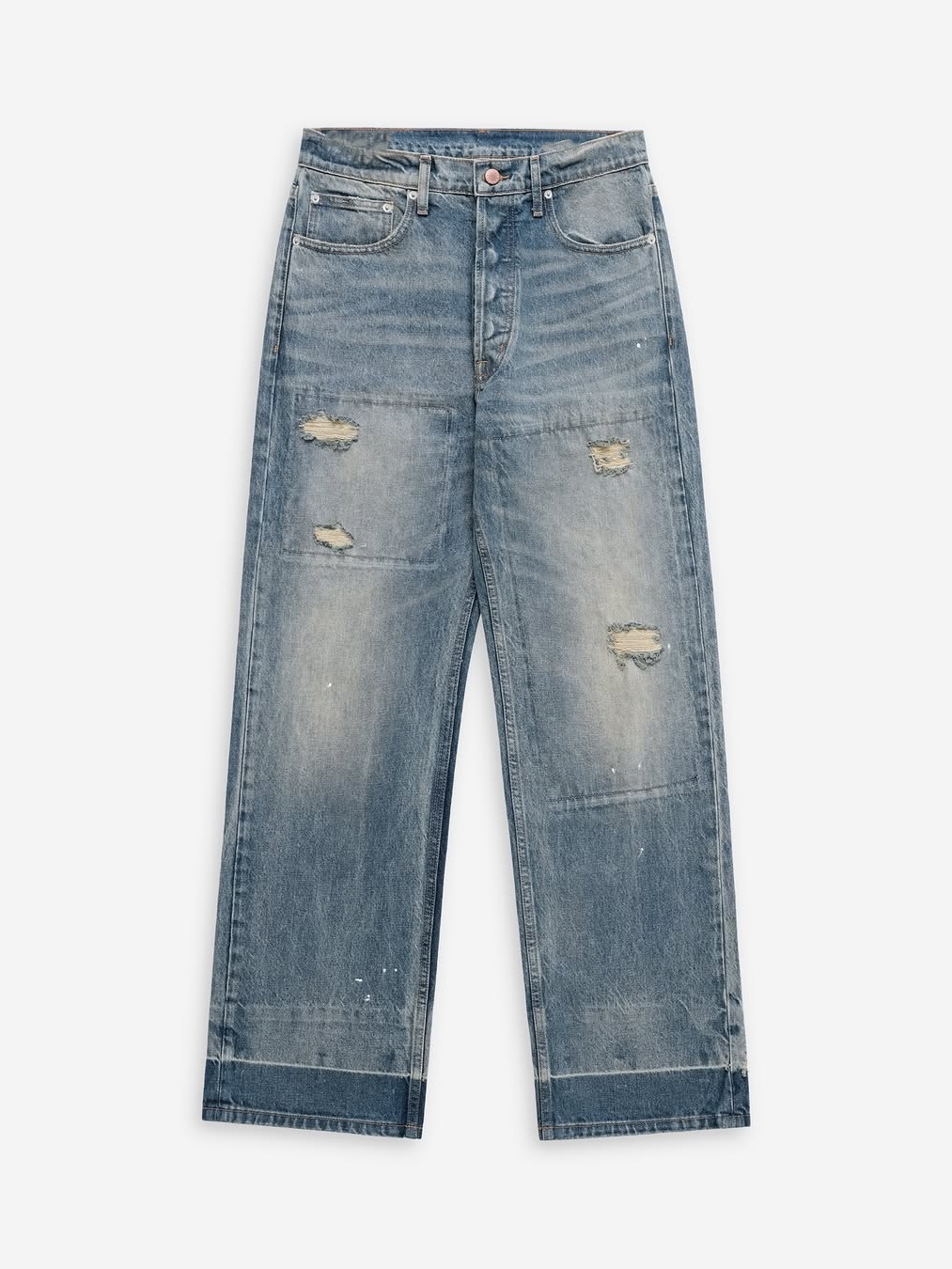 DISTRESSED PATCH JEANS