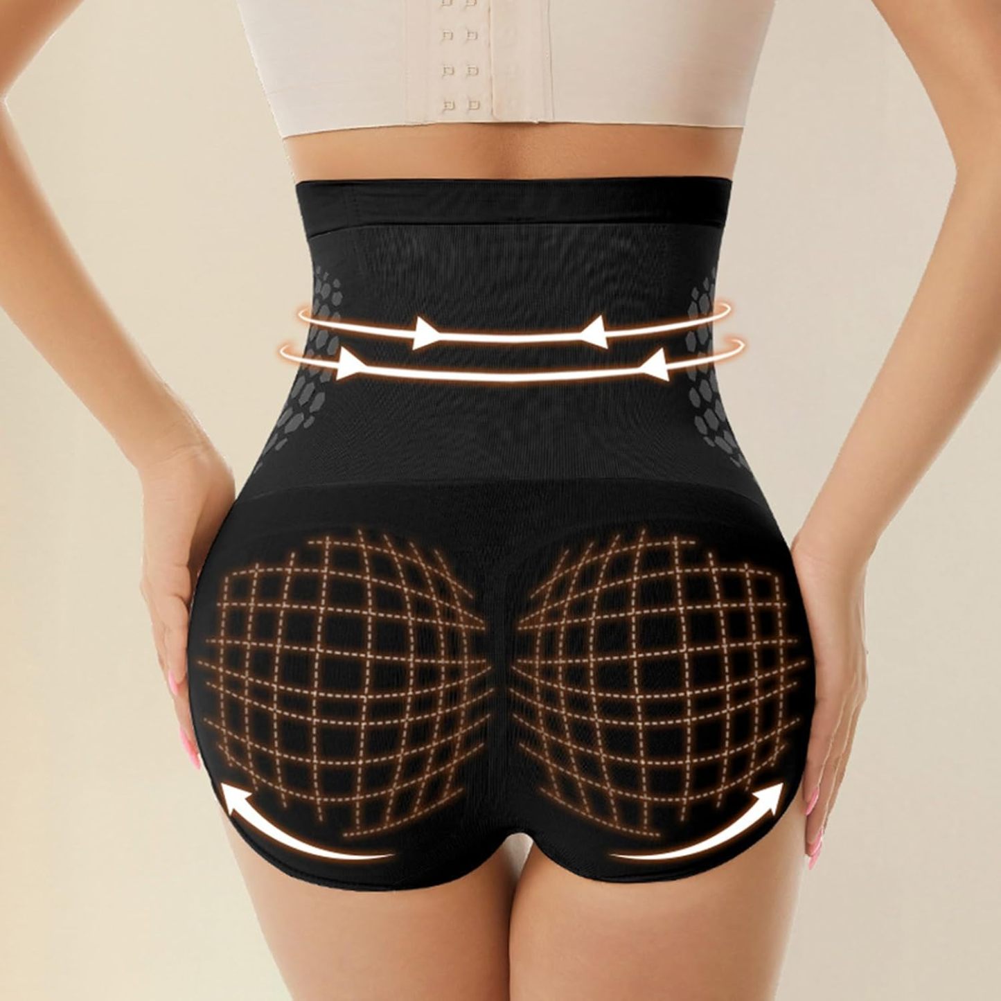 Womens Tummy Control Shapewear Thermogenic Fat Burning Sculpting Shorts High Waisted Seamless Shaping Underwear