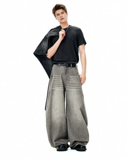 INFLATION Washed Barrel Baggy Jeans
