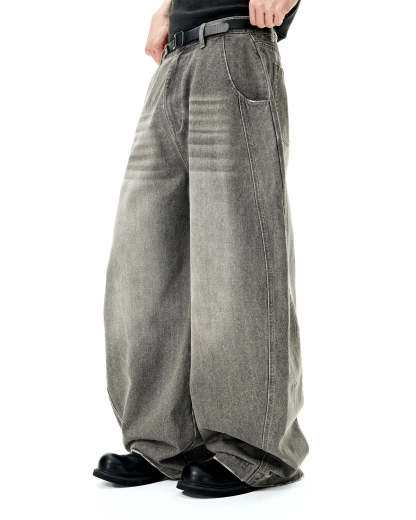 INFLATION Washed Barrel Baggy Jeans