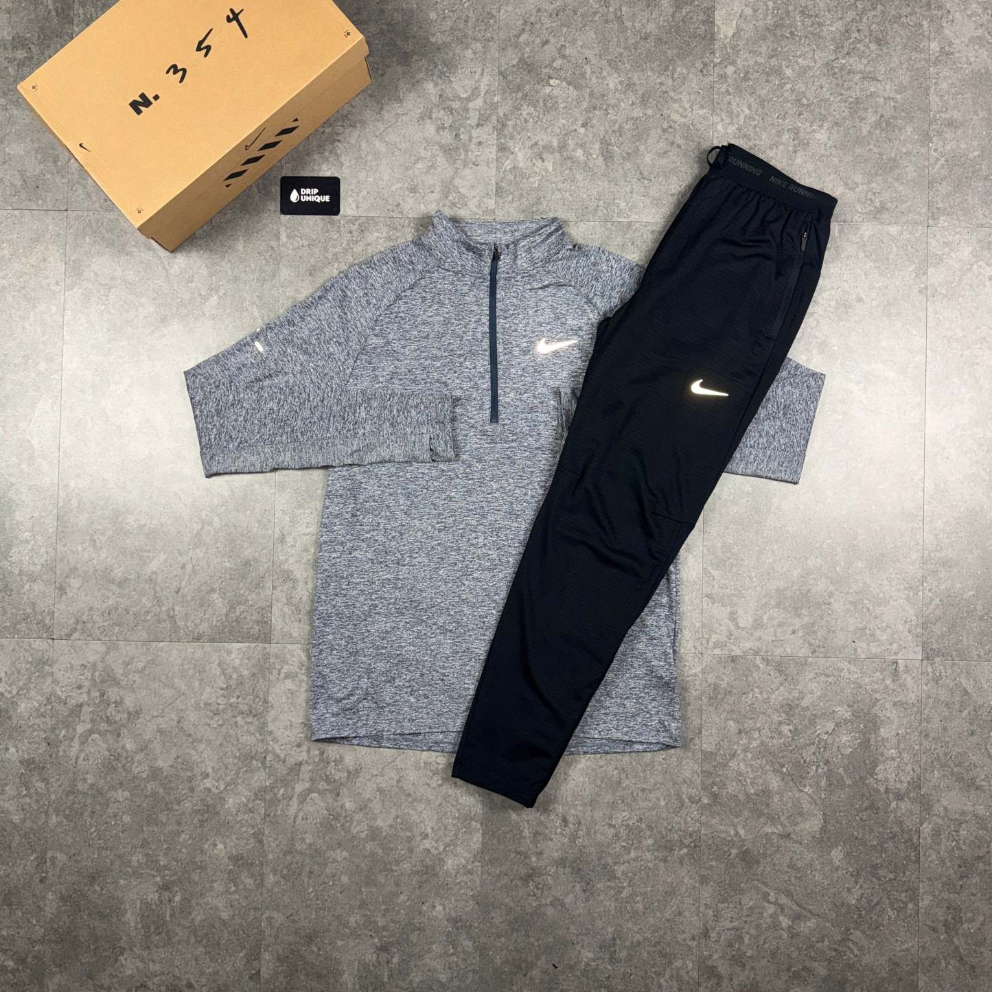 Nike Element 1/4 Zip Thunder & Black Phenom Pants Set