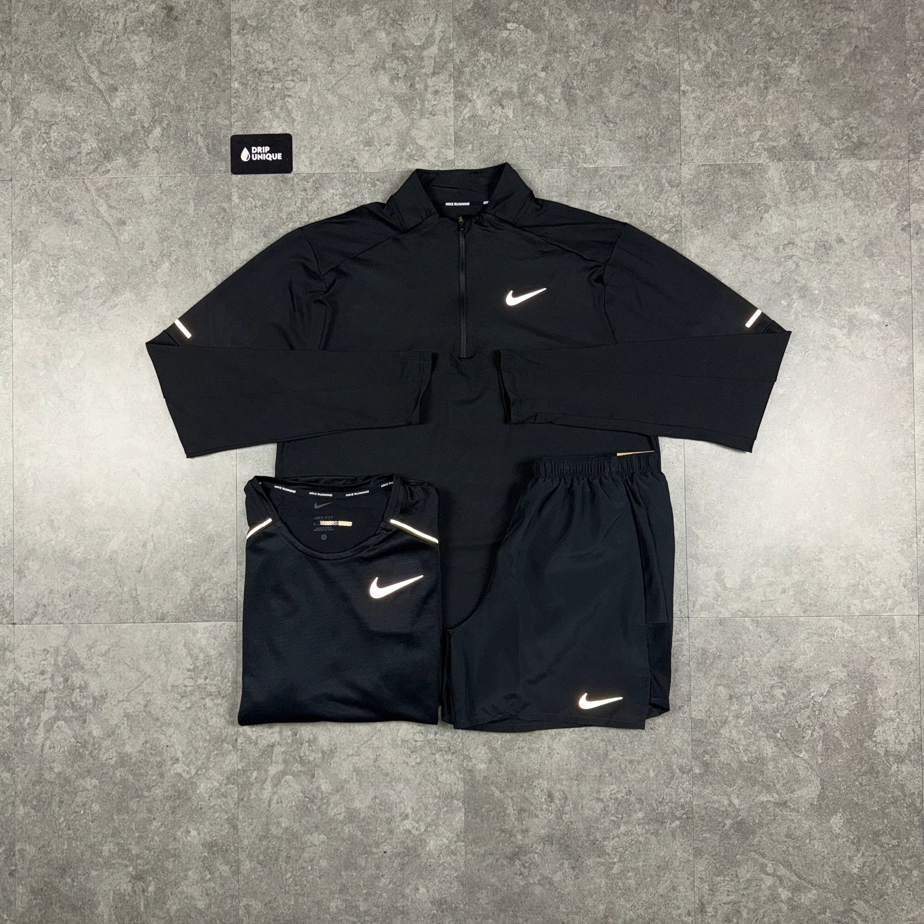 Nike Element 1/4 Zip Black Bundle