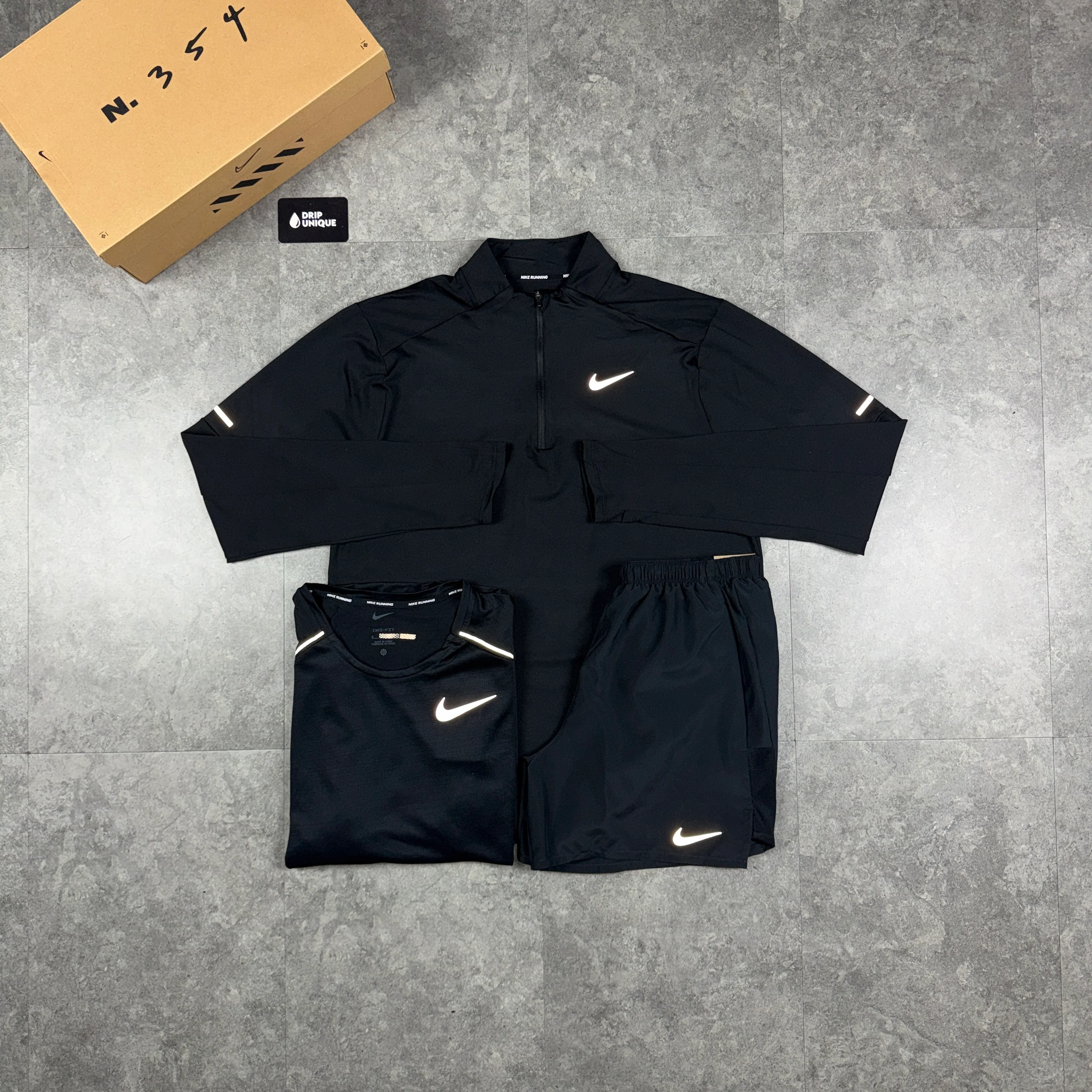 Nike Element 1/4 Zip Black Bundle