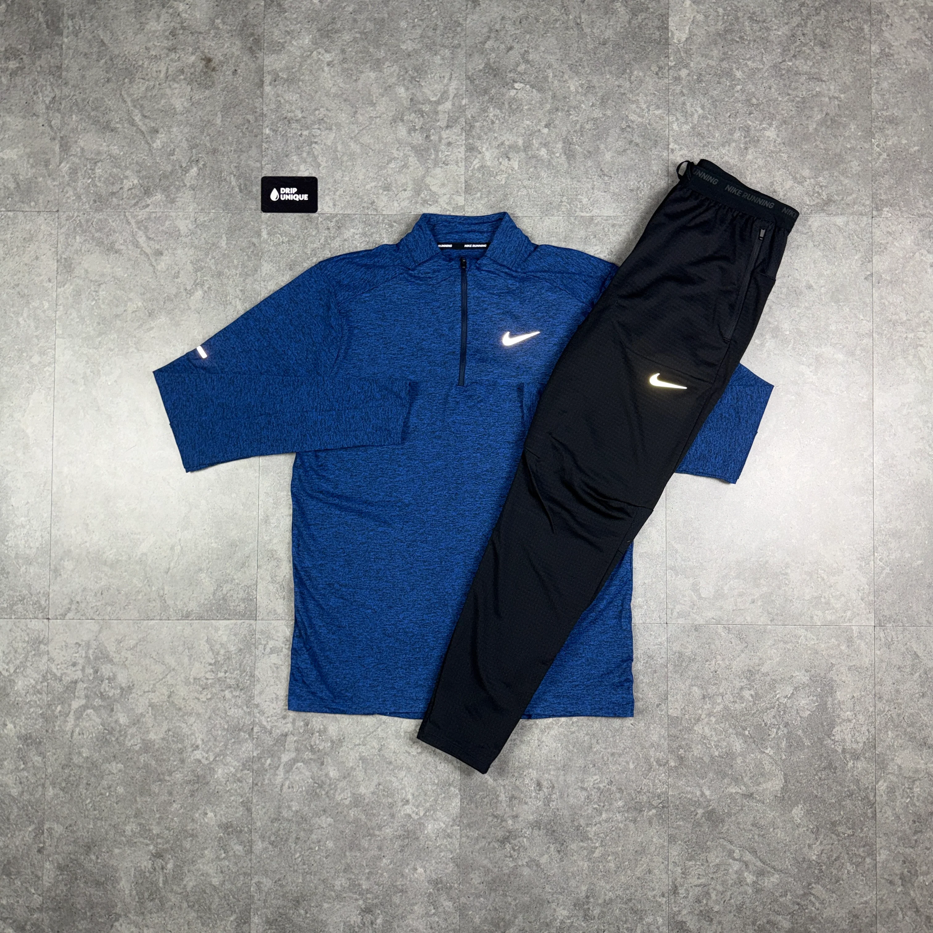 Nike Element 1/4 Zip Royal Blue & Black Phenom Pants Set