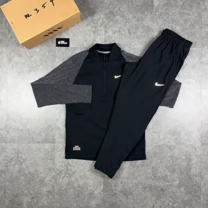 Nike Element 1/4 Zip Reflective Black & Black Challenger Pants Set