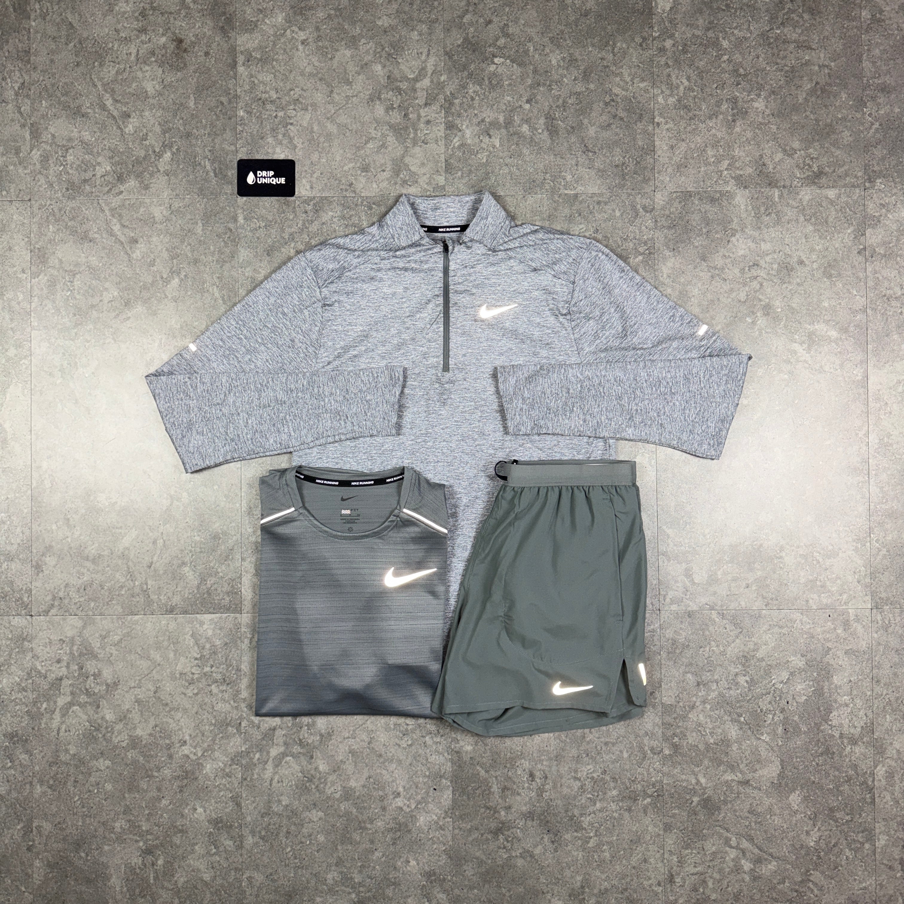 Nike Element 1/4 Zip Grey Bundle