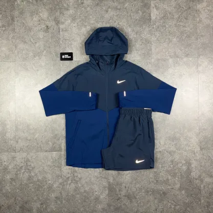 Nike UV Windrunner Jacket Thunder Blue & Blue Challenger Shorts Set