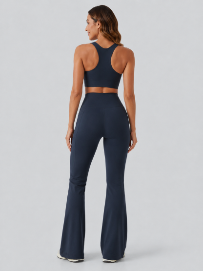 Luno Wear Scrunch Butt Lifting Flare Yoga Leggings with Pockets