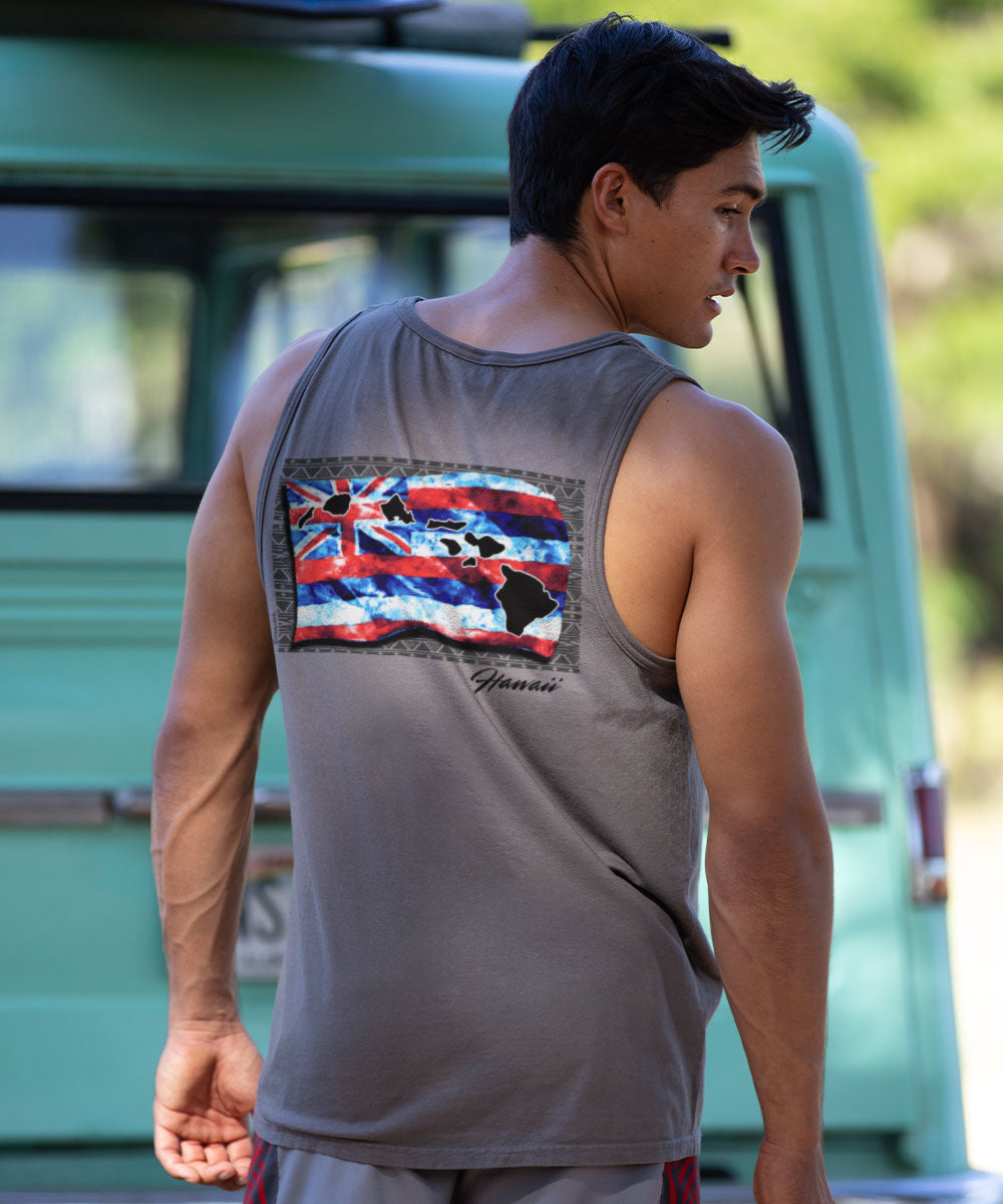 Hawaiian Island Flag - Crater Dyed® Sleeveless Tank Top