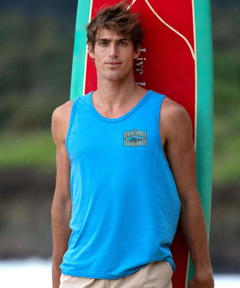 Solo Wave - Blue Hawaii Dyed Sleeveless Tank Top