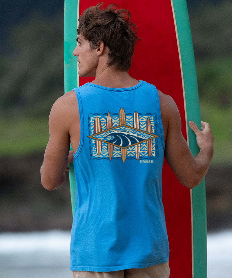 Solo Wave - Blue Hawaii Dyed Sleeveless Tank Top