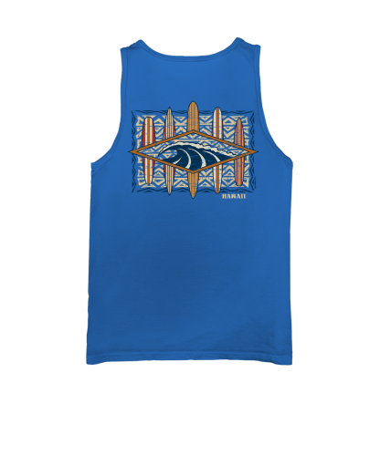 Solo Wave - Blue Hawaii Dyed Sleeveless Tank Top