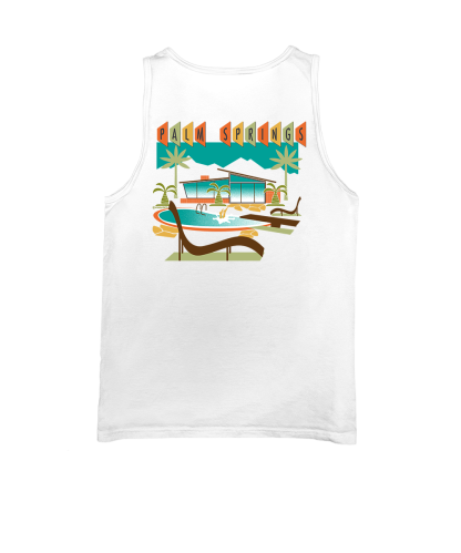 Palm Springs Oasis - White Sleeveless Tank Top