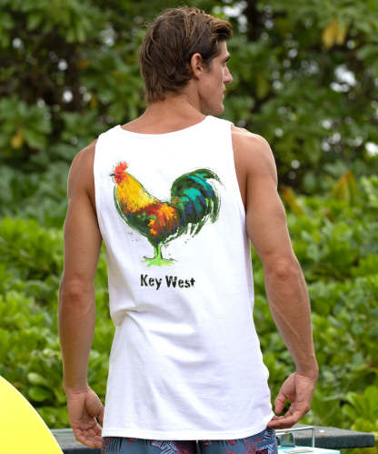 Chicken Scratch - White Sleeveless Tank Top