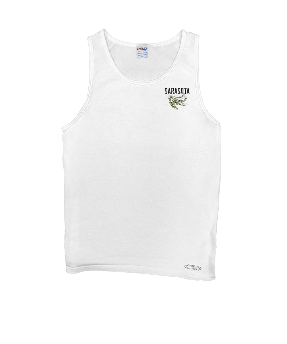 Tribal Gator - White Sleeveless Tank Top