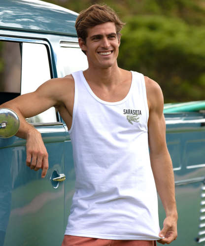 Tribal Gator - White Sleeveless Tank Top