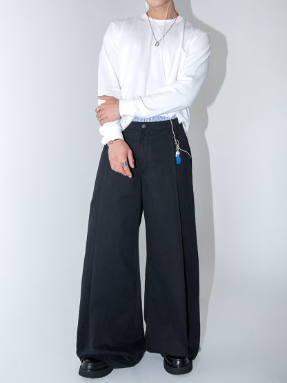 15OZ PLEATED BAGGY JEANS