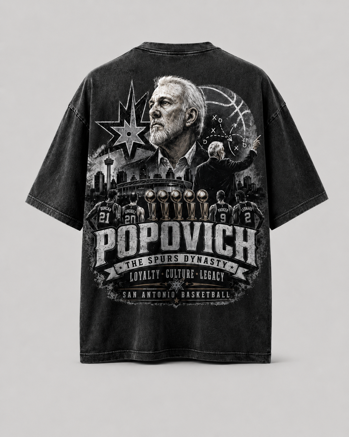 Men's Vintage Washed Basketball Legacy Graphic Tee