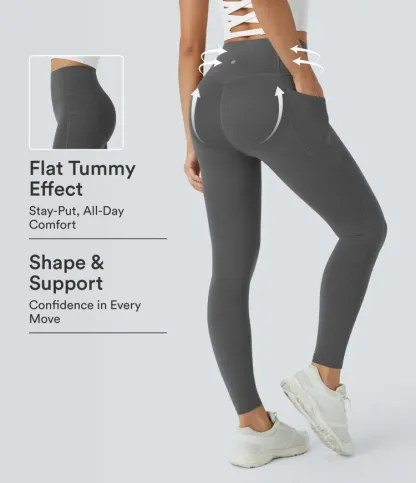 Luno Wear Butt Lifting Workout Leggings with Pockets - Black