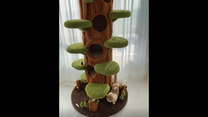 90.5 Inch Luxury Cat Tree with Scratching Post,