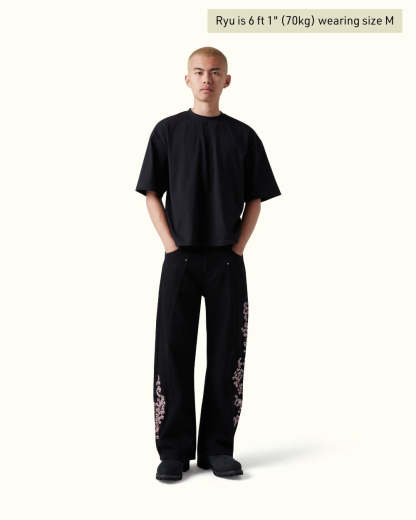 Blossom Black Denim