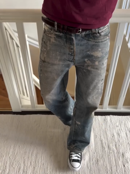 PRINTED BOOTCUT DENIM