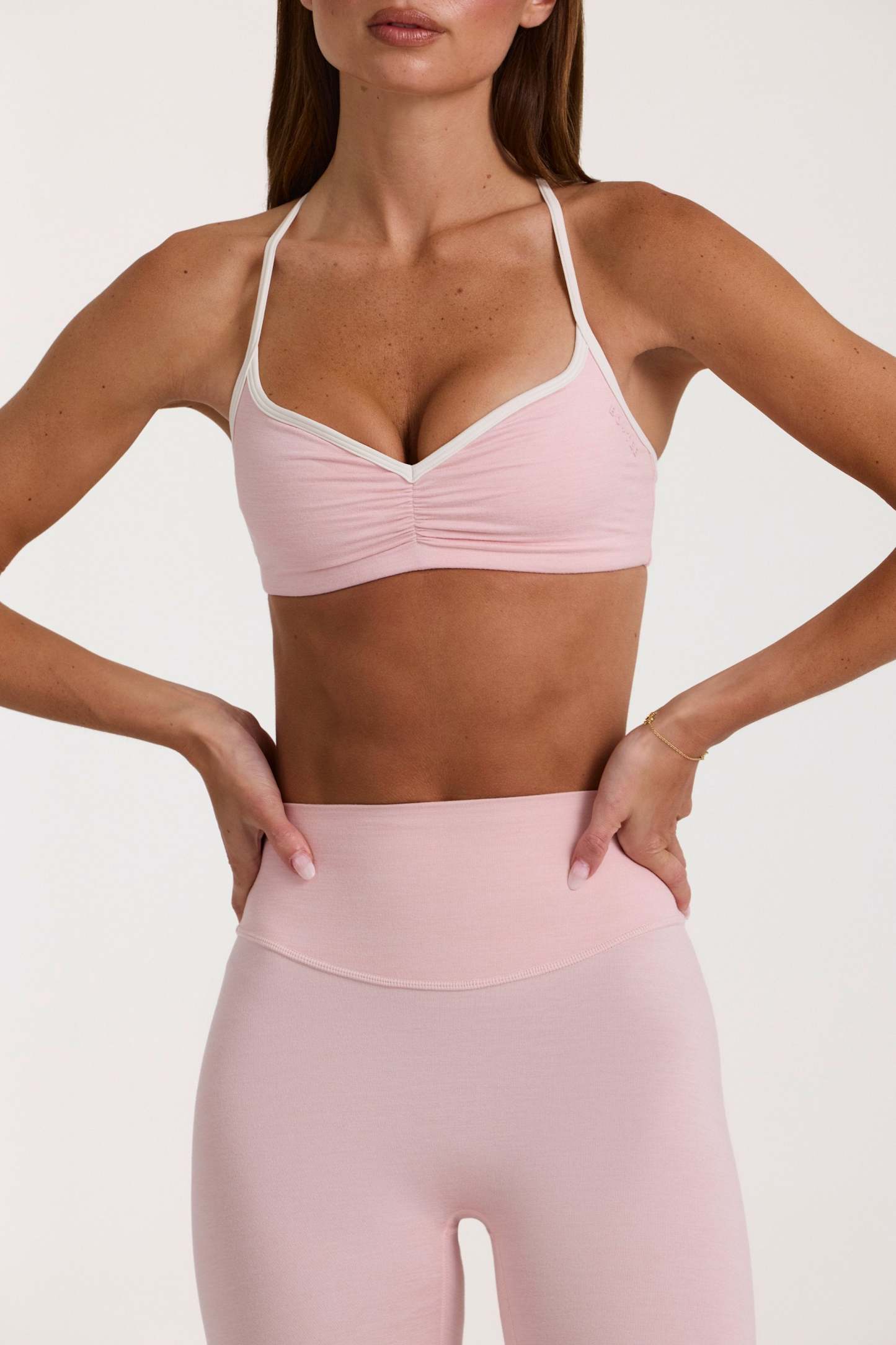 Soft Active Sports Bra in Blush Marl
