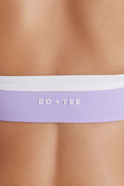 Soft Active Twist-Front Halterneck Sports Bra in Lavender