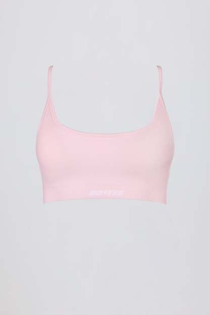 Super Sculpt Seamless Backless Sports Bra in Powder Pink
