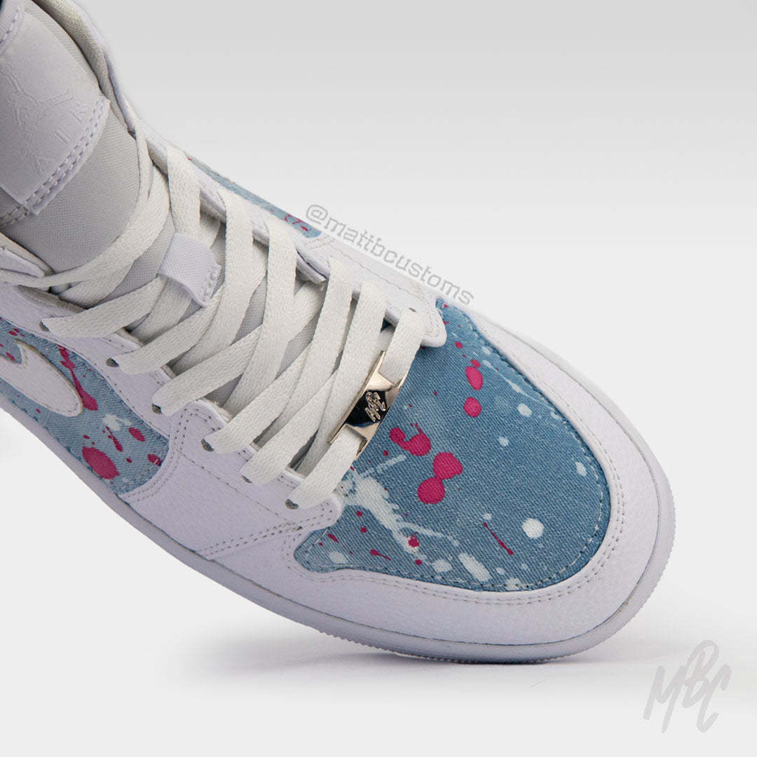 Acid Wash Paint Splat Denim -Mid Custom