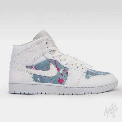 Acid Wash Paint Splat Denim -Mid Custom