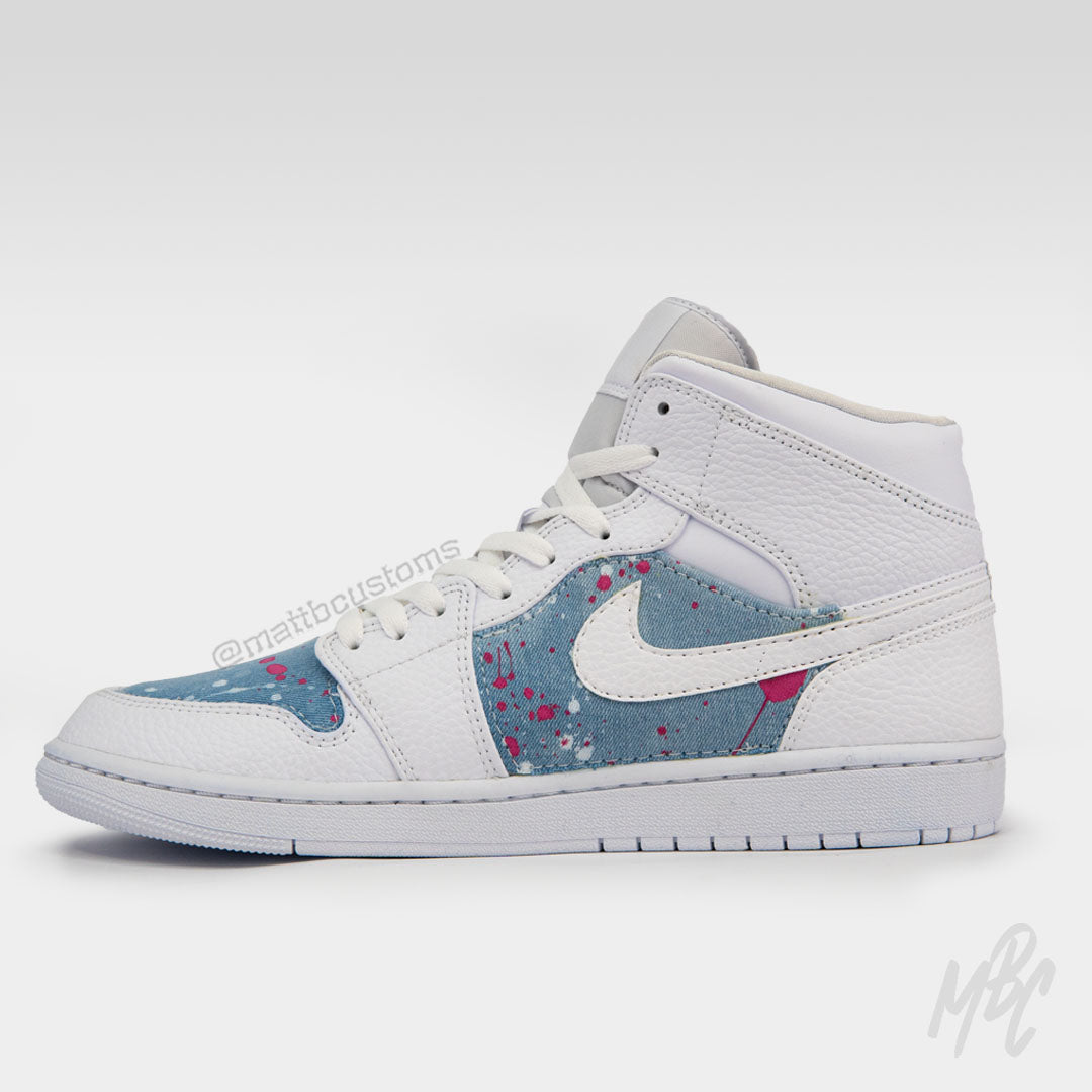Acid Wash Paint Splat Denim -Mid Custom