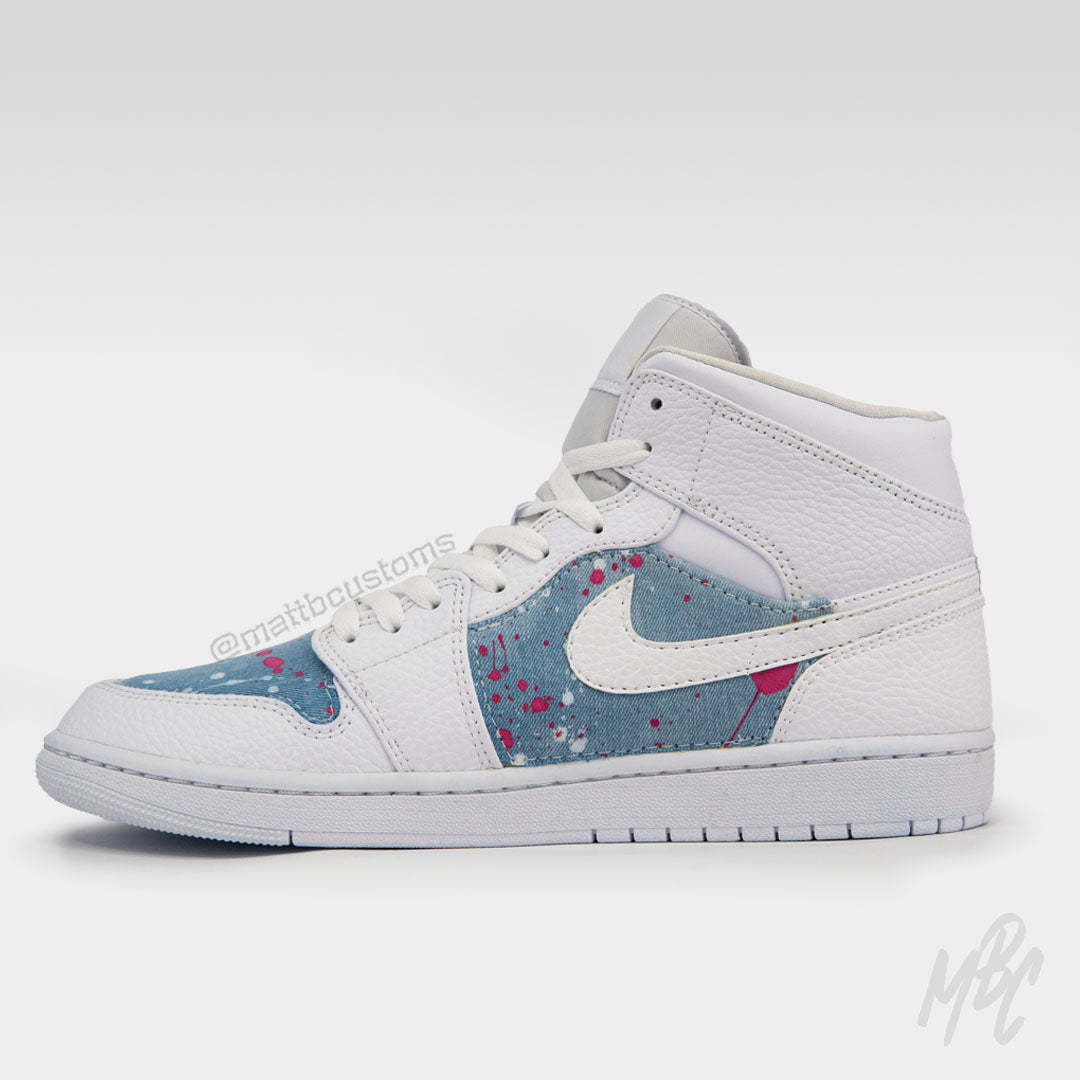 Acid Wash Paint Splat Denim -Mid Custom