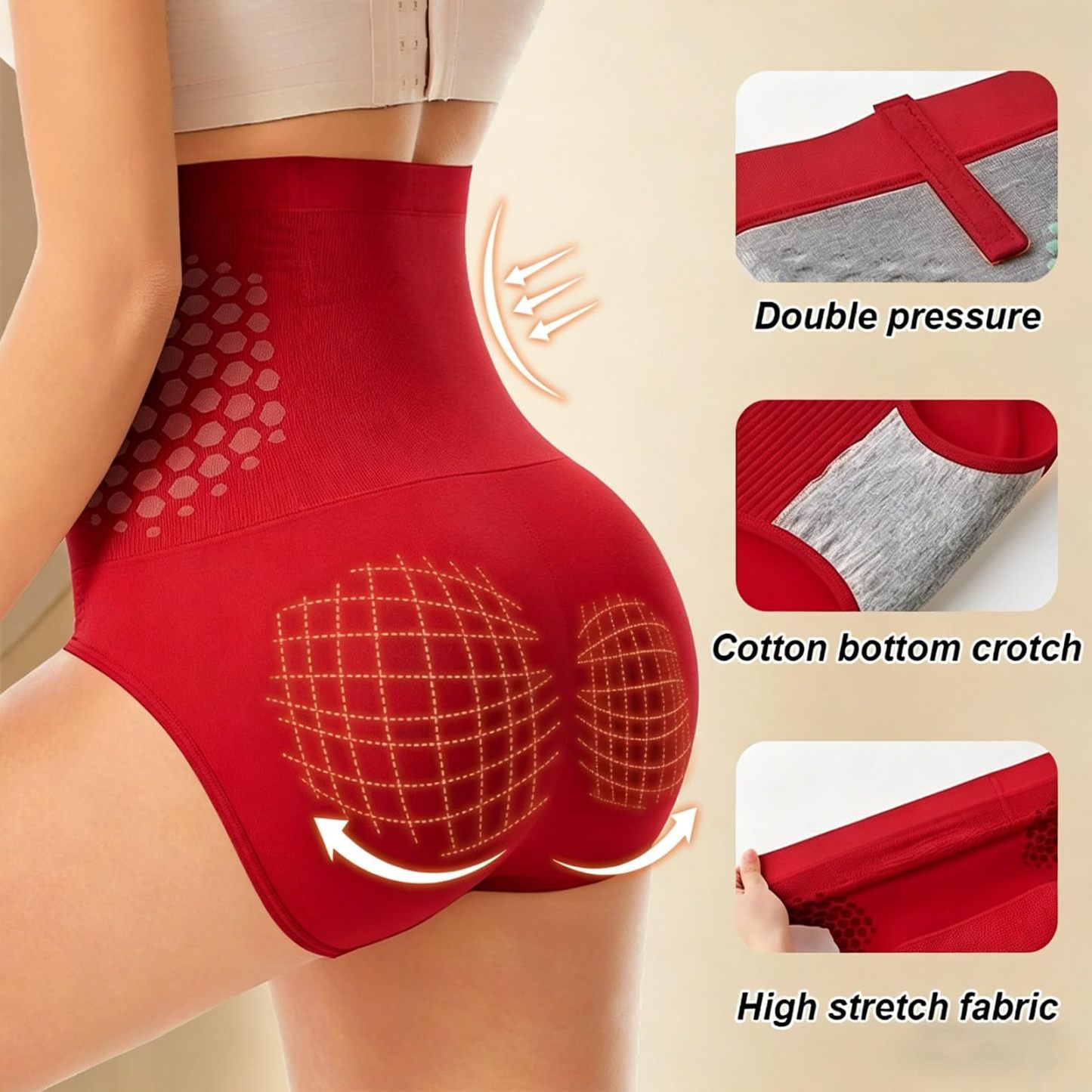 Womens Tummy Control Shapewear Thermogenic Fat Burning Sculpting Shorts High Waisted Seamless Shaping Underwear