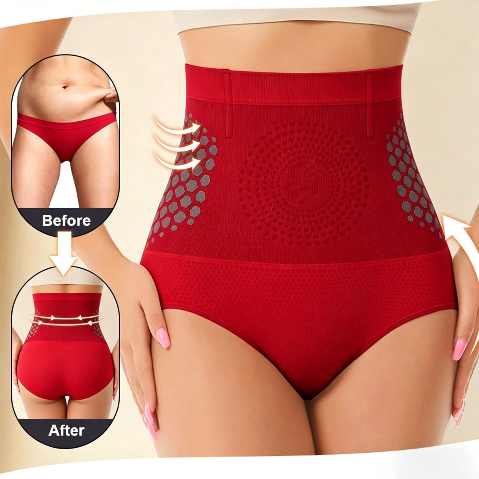 Womens Tummy Control Shapewear Thermogenic Fat Burning Sculpting Shorts High Waisted Seamless Shaping Underwear