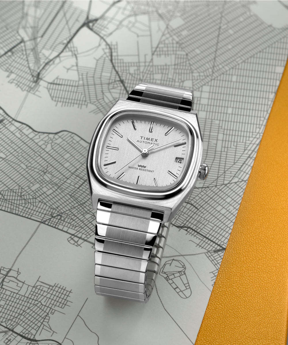 Automatic 1983 E Line Reissue 34mm Stainless Steel Expansion Band Watch