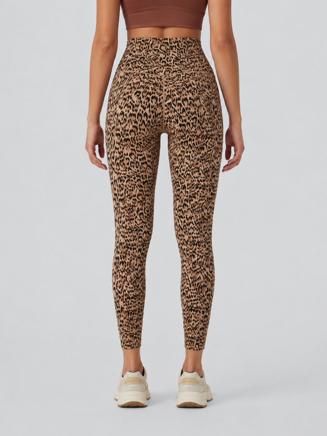 Luno Wear Leopard Print High Waist Yoga Leggings with Pockets