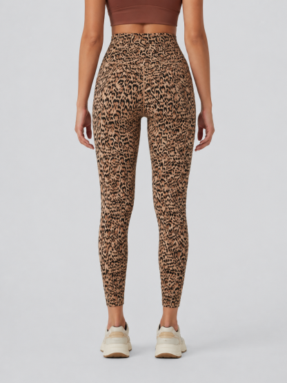 Luno Wear Leopard Print High Waist Yoga Leggings with Pockets