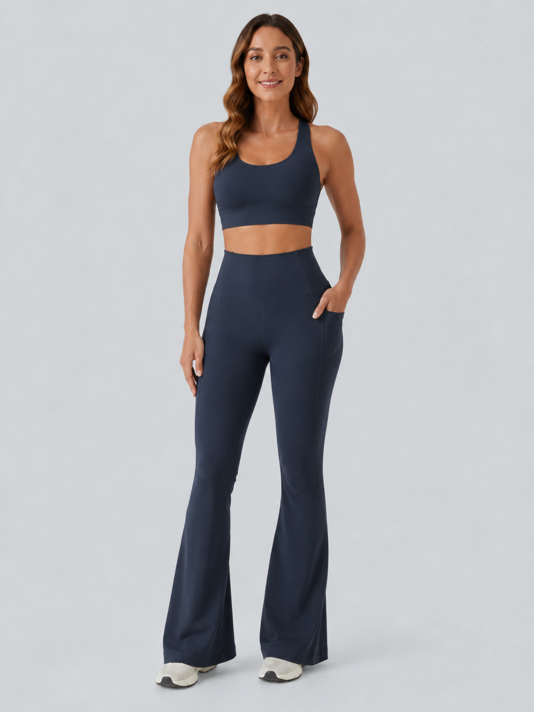 Luno Wear Scrunch Butt Lifting Flare Yoga Leggings with Pockets