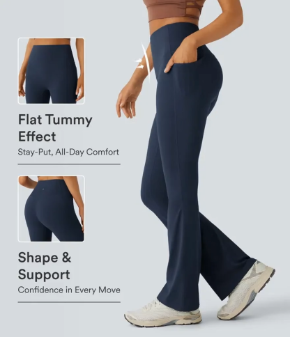 Luno Wear High Waist Bootcut Yoga Leggings with Pockets