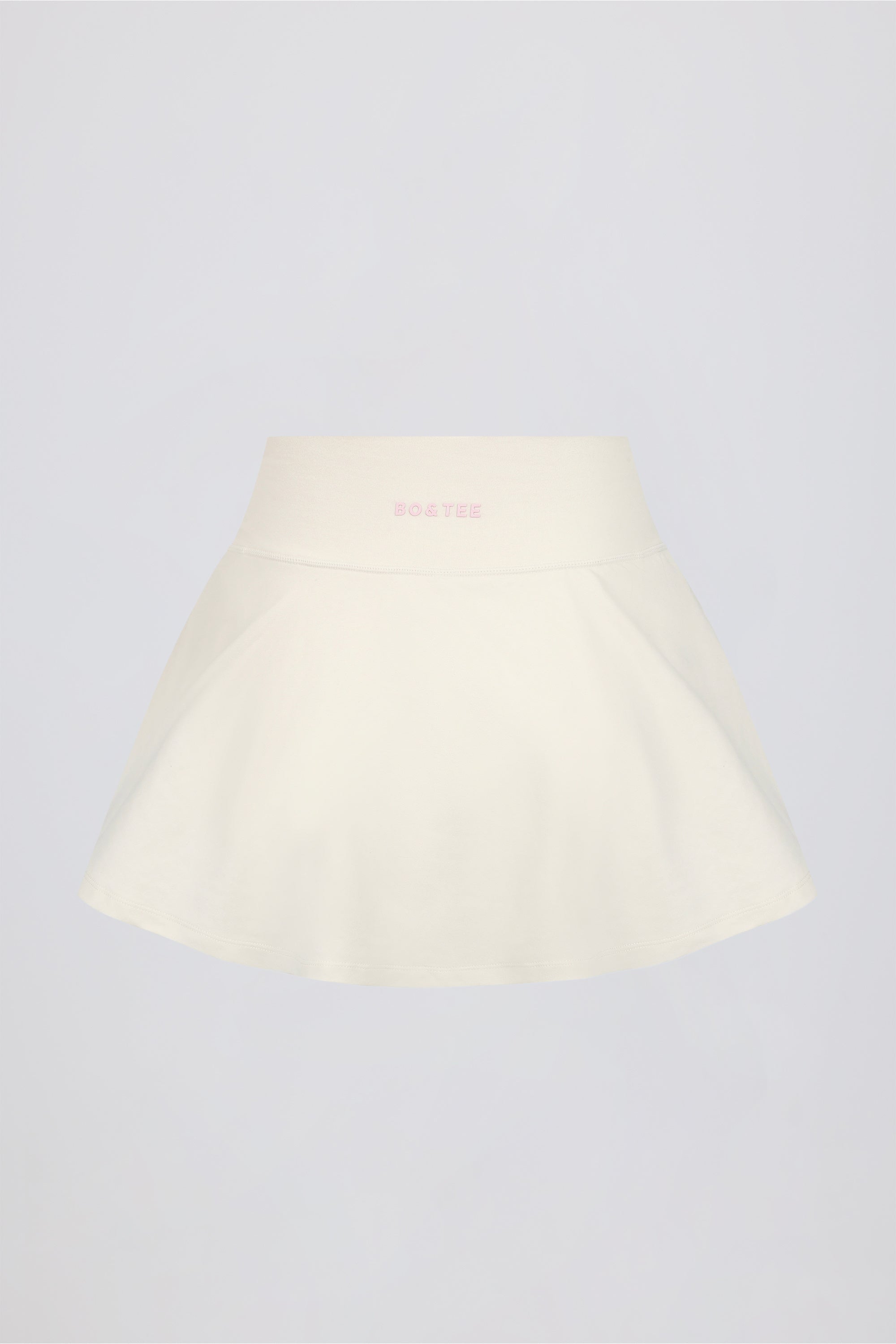 Brushed Jersey Crossover Mini Skort in Vanilla