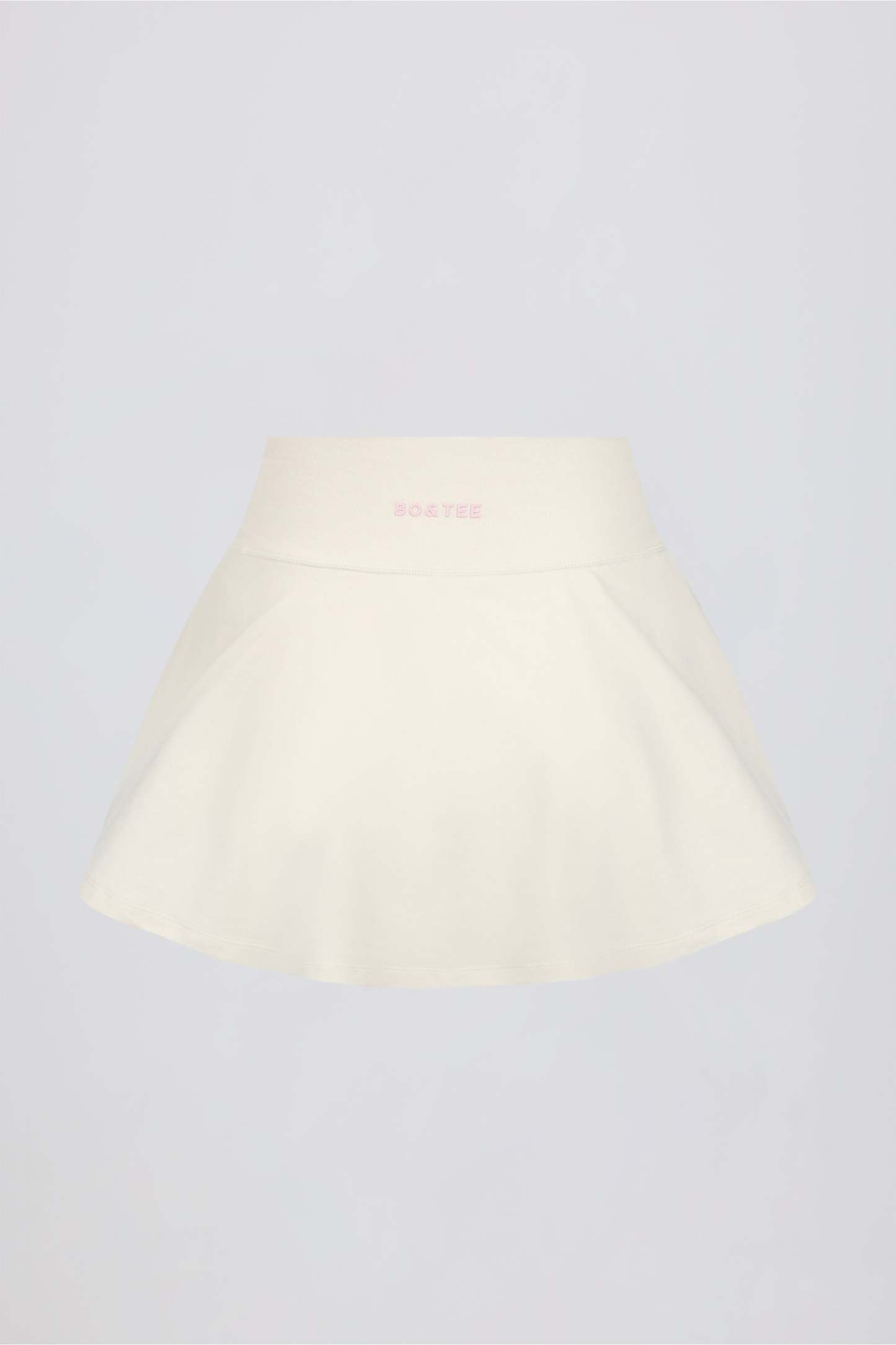Brushed Jersey Crossover Mini Skort in Vanilla