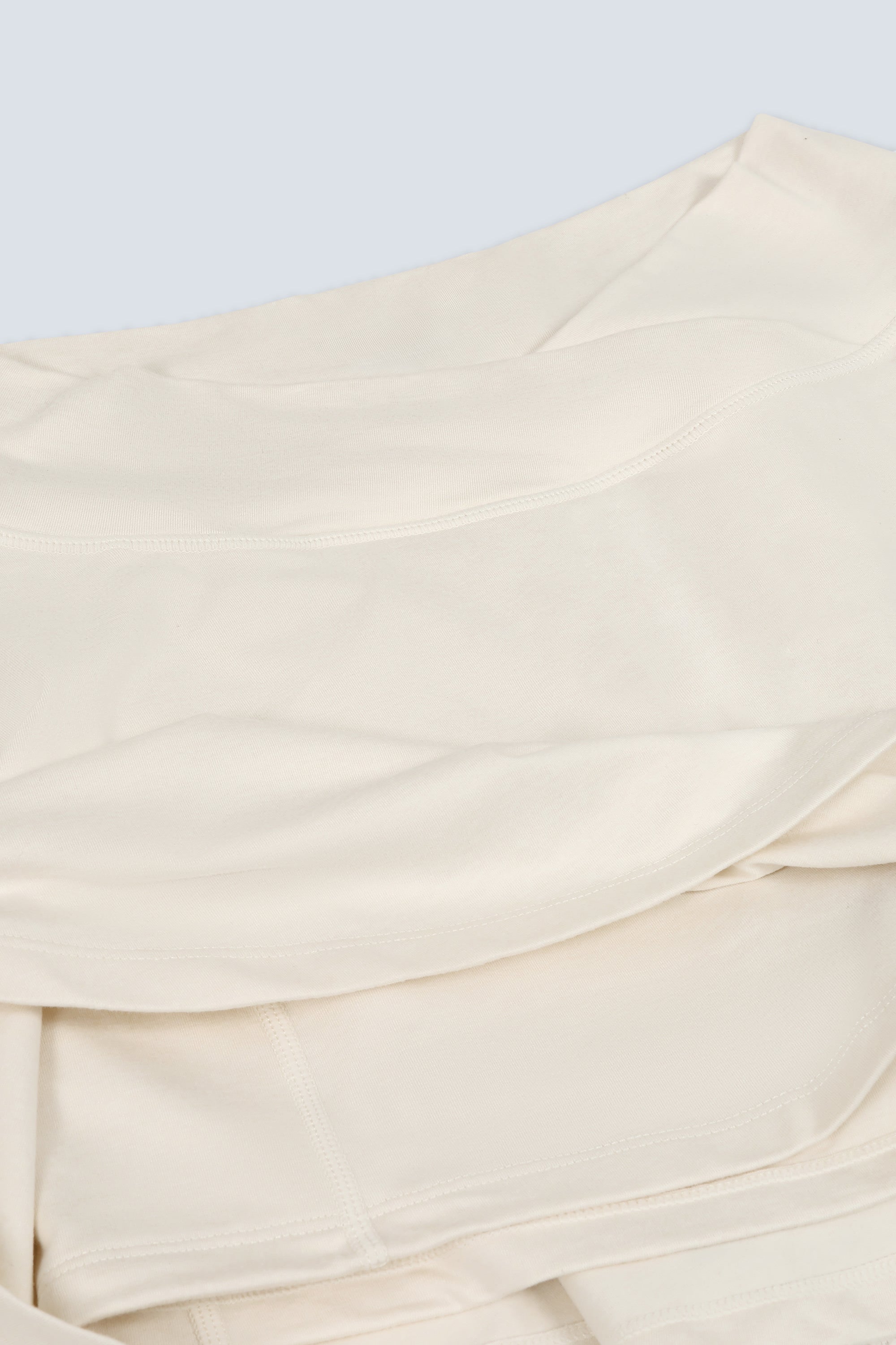 Brushed Jersey Crossover Mini Skort in Vanilla