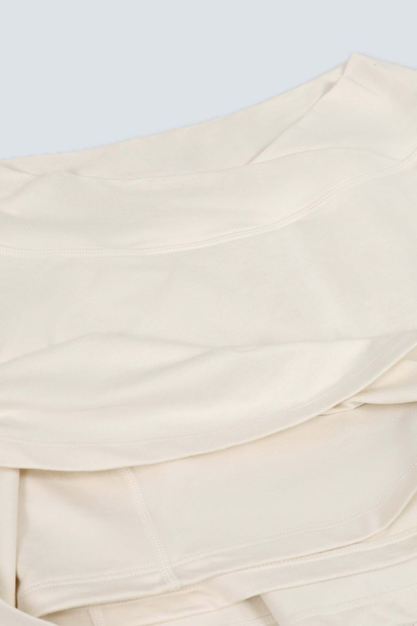 Brushed Jersey Crossover Mini Skort in Vanilla